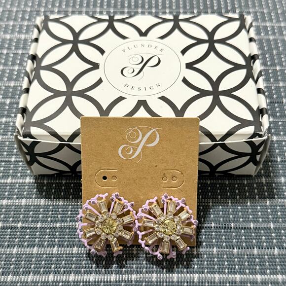 New Plunder “Shaina” Crystal Carousel Earrings (1”) - Picture 2 of 2